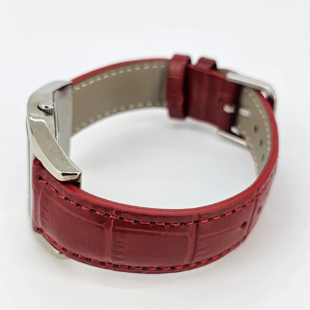 Armitron Analog Women's Watch 30MM Yellow Dial NEW Red Leather Bands NEW Battery